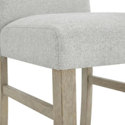 Brown Light Oak Finish Dining Chairs Set of 2 with Light Gray Fabric Cushioned Seats by Furnifact – Wood, Foam, Fabric, Brown, Pack of 2