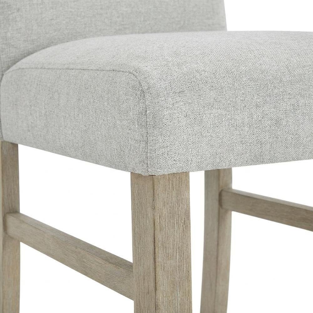 Brown Light Oak Finish Dining Chairs Set of 2 with Light Gray Fabric Cushioned Seats by Furnifact – Wood, Foam, Fabric, Brown, Pack of 2