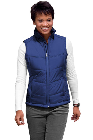 Ladies Puffy Vest by Port Authority – Small, Polyester, Mediterranean Blue/ Black, Model 580742