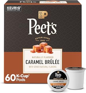 Coffee Pods by Peet's Coffee – 60 Count (Pack of 1), Caramel Brûlée, Model Flavored Coffee K-Cup Pods for Keurig