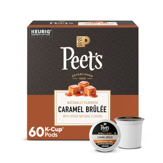 Coffee Pods by Peet's Coffee – 60 Count (Pack of 1), Caramel Brûlée, Model Flavored Coffee K-Cup Pods for Keurig