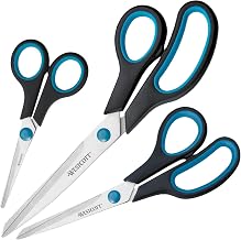 Westcott Easy Grip Soft Grip Scissor - Black/Blue (Set of 3)