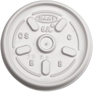DART 6JL Plastic Lids for 6oz Hot/Cold Foam Cups Vented 1000 Lids/Carton
