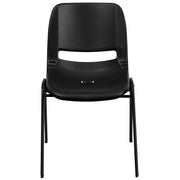 Hercules Kids 14 in Ergonomic Stack Chair by Flash Furniture – Pack of 5, Polypropylene, Black Plastic/Black Frame, Pack of 5, Model 5-RUT-14-PDR-BLACK-GG