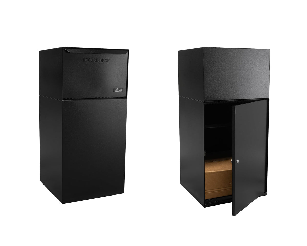 ® Deposit Vault DVCS0020 Secure Collection and Package Drop (Black) by dVault – 19"L x 19"W x 40"H, Alloy Steel, Black, Model DVCS0020-1