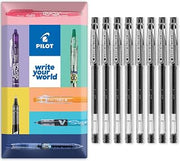 PILOT G-Tec C4 Gel Ink Rollerball Pen - 0.4mm Nib - 0.2mm Line - Black Ink - Pack of 8 Pens in Envelope Gift Packaging