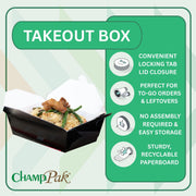 SOUTHERN CHAMPION TRAY Black / 7-3/4" x 5-1/2" x 2-1/2" / 1 Bakery Take Out Containers
