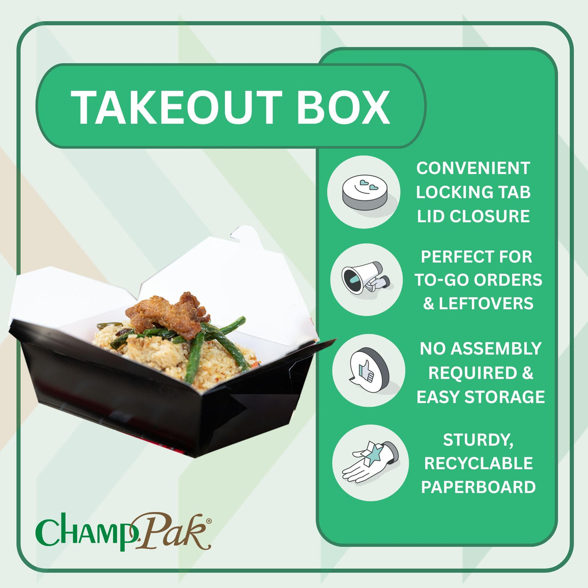SOUTHERN CHAMPION TRAY Black / 7-3/4" x 5-1/2" x 2-1/2" / 1 Bakery Take Out Containers