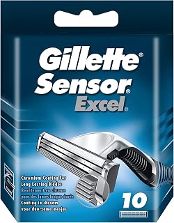 Gillette Sensor Excel Shaving Cartridges for Men Quantity: 10 (Packaging May Vary)