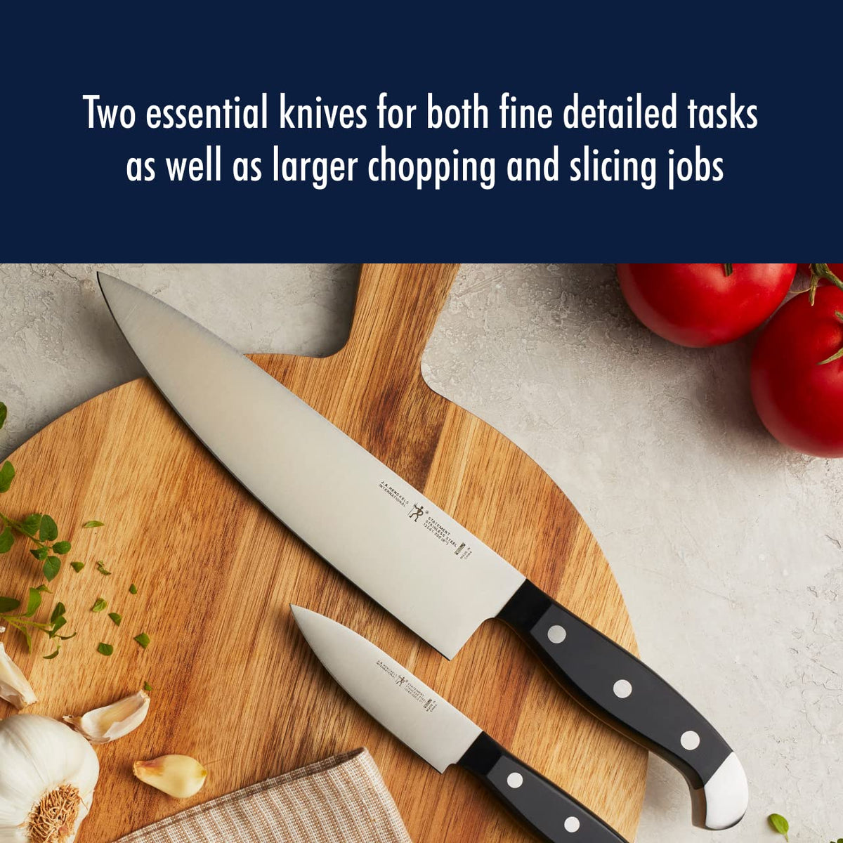 Statement Razor-Sharp 2-pc Chef Knife Set by HENCKELS – 2-pc, Stainless Steel, Black/Stainless Steel, Pack of 2, Model 13551-000