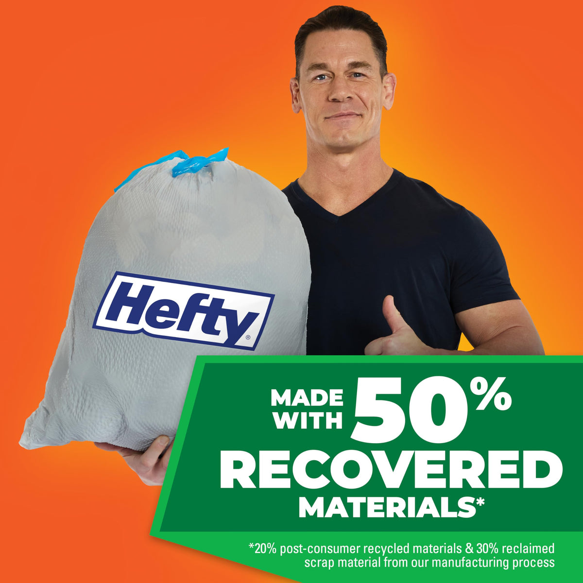 Ultra Strong Made with 50% Recovered Materials* Tall Kitchen Trash Bags by Hefty – 80 Count (Pack of 3), 13.0 gallons, Plastic, Grey, Pack of 3
