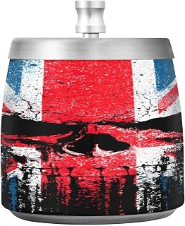 Skull British Flag Splash Ashtray with Lid, Outdoor Ashtrays for Patio