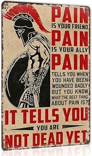 Spartan Warrior Metal Sign 8x12 Inch for Gym Wall Decor