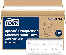 Tork Xpress Compressed Multifold Hand Towel White H2, 12 x 250, 424834 | Advanced, Strong and Absorbent, sheets
