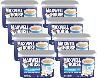 MAXWELL HOUSE International Sugar-Free French Vanilla Instant Coffee Beverage Mix, 4.3 oz. (Pack of 8)