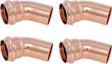 SharkBite 1-1/4 Inch Copper Press x 1-1/4 Inch FTG 45 Degree Street Elbow, Plumbing Fitting, Pack of 4, UPR0735X4