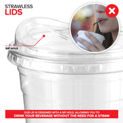 24 oz Clear Plastic Cups with Lids Disposable by Stock Your Home – 2 Pack Pack of 250, 24.0 ounces, Plastic, Clear, Pack of 500
