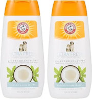 Arm & Hammer Tearless Puppy Shampoo, Coconut Lime Verbena, 16 Fl Oz, 2-Pk | 2-in-1 baking soda formula, gentle tear-free wash, suitable for puppies 8 weeks and older