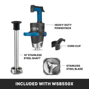 Waring 14" / Stainless Steel / WSB550X New 14” Shaft Hand Blenders