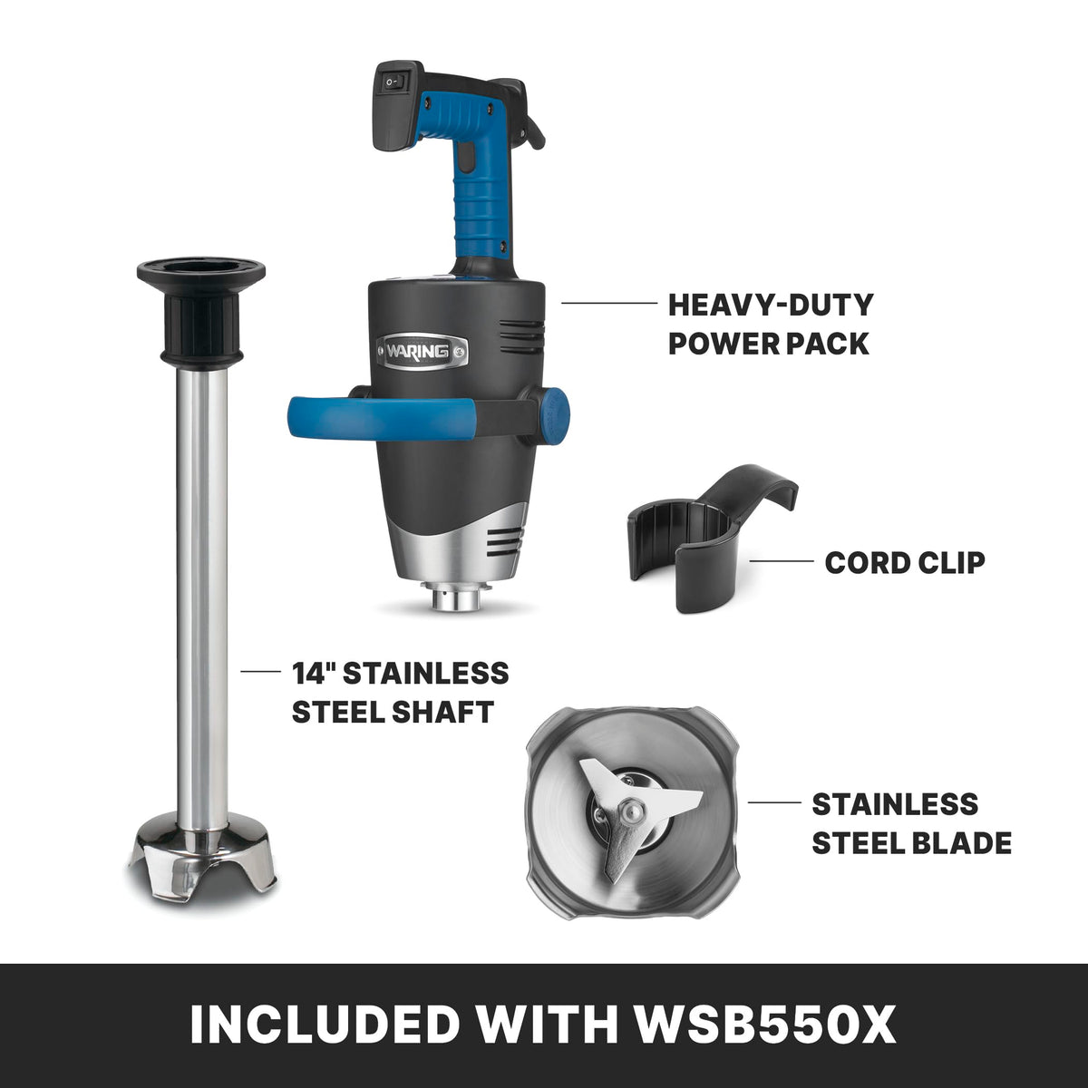 Waring 14" / Stainless Steel / WSB550X New 14” Shaft Hand Blenders