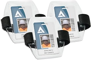 Ergodyne Squids 3386 Vinyl Arm Band ID/Badge Holder, 3-Pack, Black