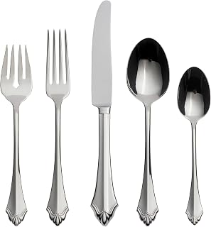 Oneida Kenwood 5 Piece Fine Flatware Set 18/10 Stainless Steel, Silver