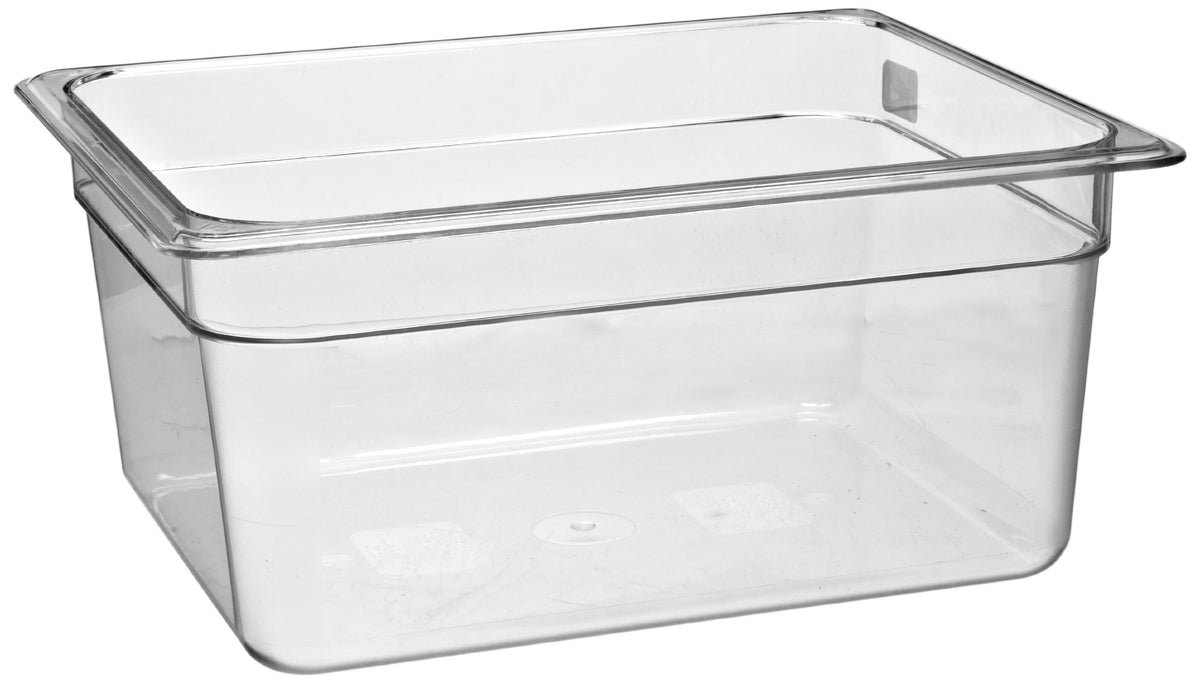 Cambro 26CW 9.4 qt Capacity – 12-3/4" Length x 10-7/16" Width x 6" Depth, Camwear Clear Polycarbonate Half Size Food Pan