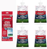 Catchmaster Fly Trap Bundle, Window Fly Traps 12-Pack & Fly Bag 4-Pack, Fruit Fly Traps for Indoors & Outdoors, for Garage, Backyard, Pool, Patio & Camping