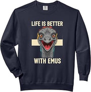 Bird Life Is Better With Emus, Cheeky Emu Portrait Comfort Colors Adult Sweatshirt