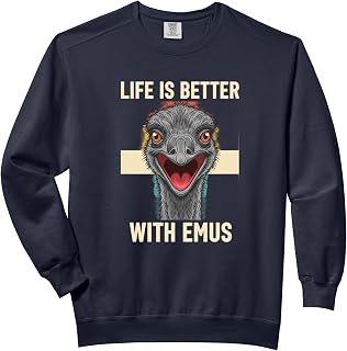 Bird Life Is Better With Emus, Cheeky Emu Portrait Comfort Colors Adult Sweatshirt