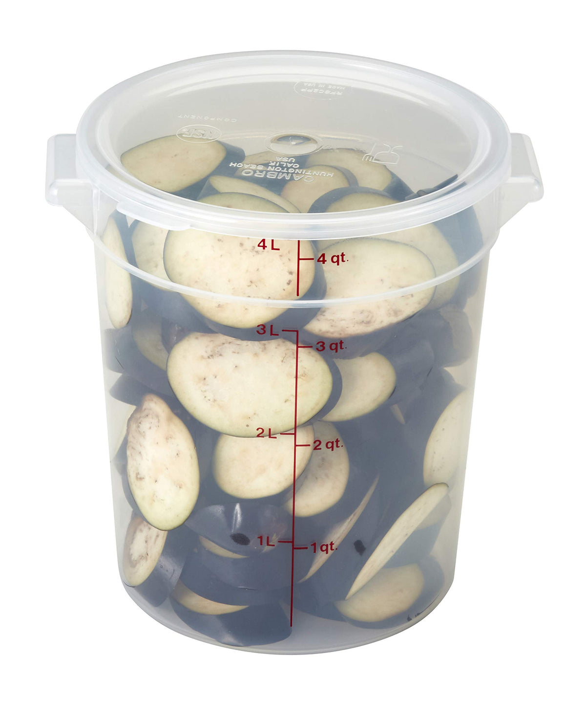 (RFSC2PP190) Cover for 2 & 4 qt Round Plastic Containers by Cambro – 2 and 4-Quart, 4.0 quarts, Plastic, Translucent, Model 3-0132-0202