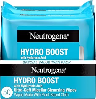Neutrogena Hydro Boost Cleansing Wipes Makeup Remover, 25 Ct