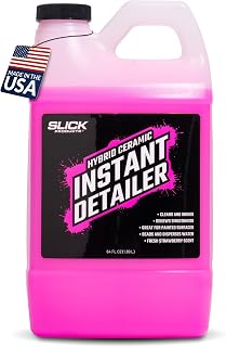 Slick Products Hybrid-Ceramic Instant Detailer & Quick Shine - 64 oz | Quick detail spray; spray & wipe with no rinsing; removes light grime; boosts gloss, slickness & hydrophobic protection