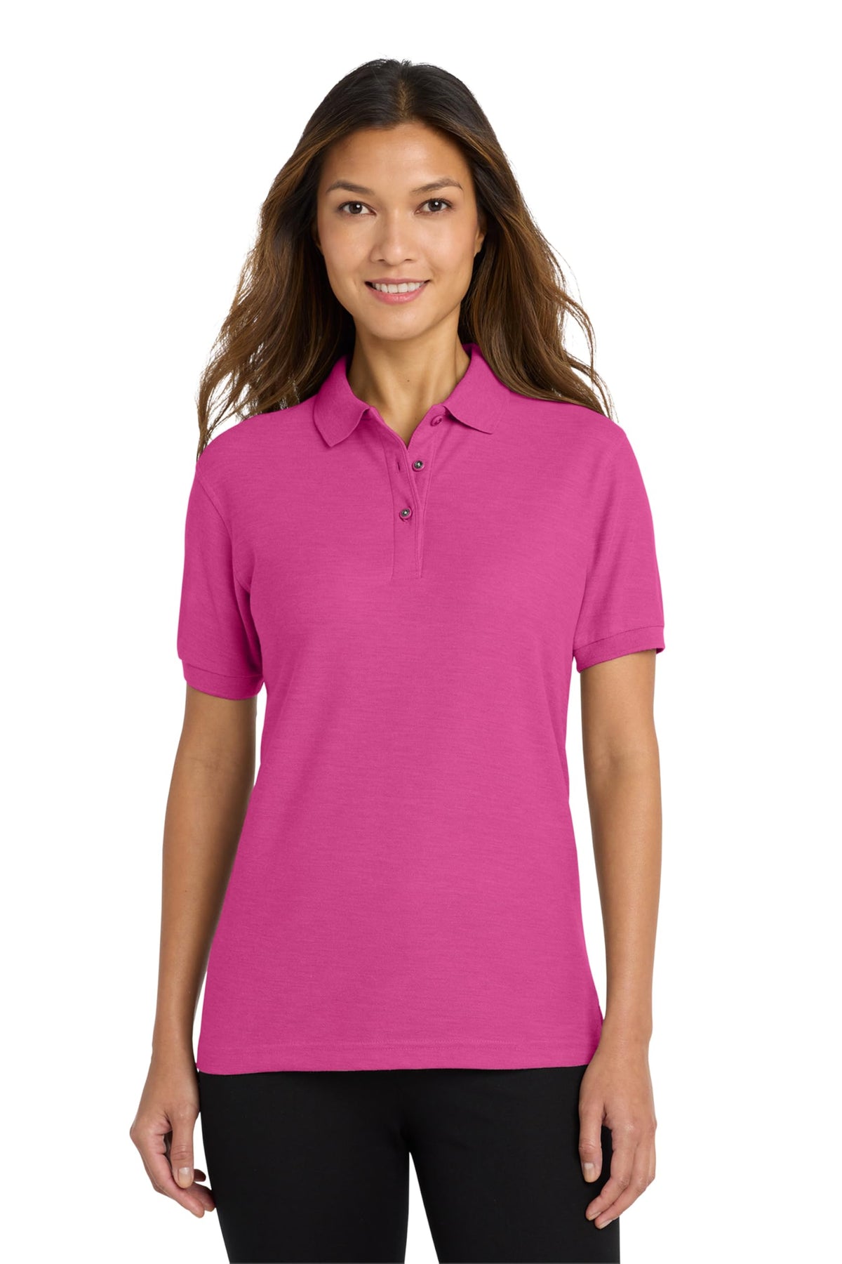 Women's Silk Touch Polo by Port Authority – Silk, Tropical Pink, Model SNM-400333