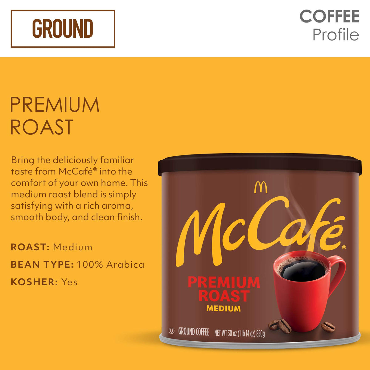 Premium Roast by McCafe – 30 Ounce (Pack of 1), Other, Model 10043000071516