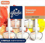 Glade PlugIns Air Freshener Refills, Hawaiian Breeze, 5 Count