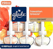 Glade PlugIns Air Freshener Refills, Hawaiian Breeze, 5 Count