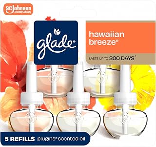 Glade PlugIns Air Freshener Refills, Hawaiian Breeze, 5 Count