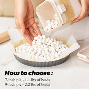 Rocksheat Ceramic Pie Weights, 1.3 Lb with Wheat Straw Container