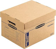 Bankers Box 8-Pack Small Heavy-Duty Moving Boxes | Protect heavier household items with heavy-duty moving boxes built for extra strength and easier handling.
