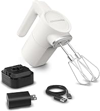 KitchenAid Go Cordless Hand Mixer, Metal - KHMR762, Porcelain White