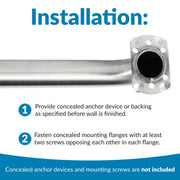 Straight Grab Bar by Bobrick – 42", Stainless Steel, Satin Finish, Model 6806x42