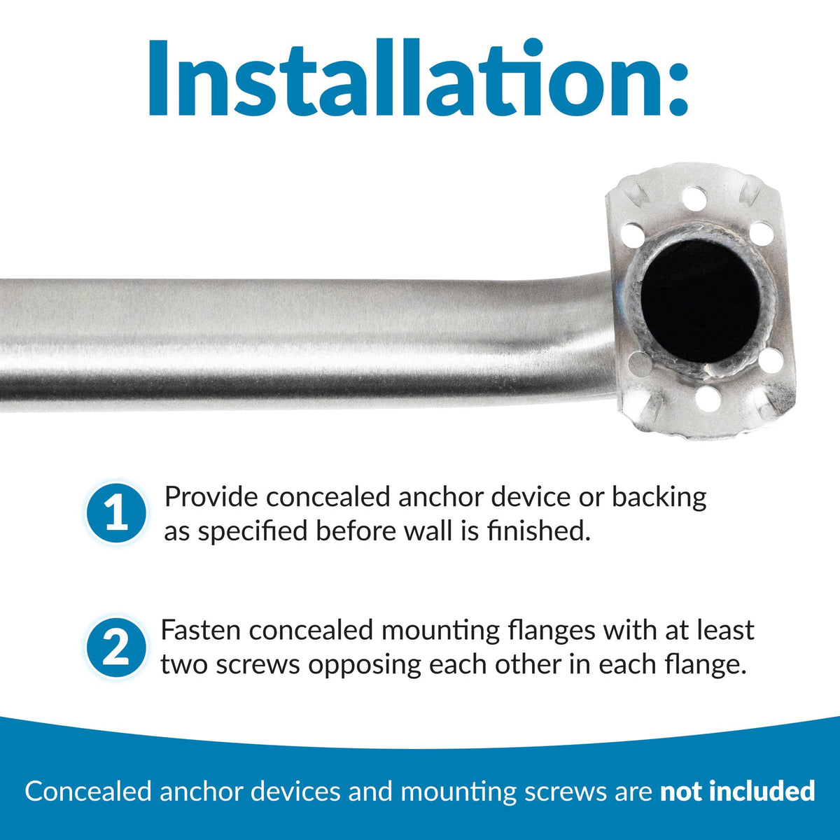 Straight Grab Bar by Bobrick – 42", Stainless Steel, Satin Finish, Model 6806x42