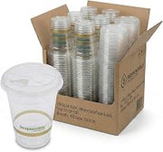 Responsible Products Compostable Sip Lids for 9-24 oz Cold Cups, Plant-Based Biobased Material, No-PFAS Added, BPA-Free, Clear Disposable Drink Lids (1000 Count)