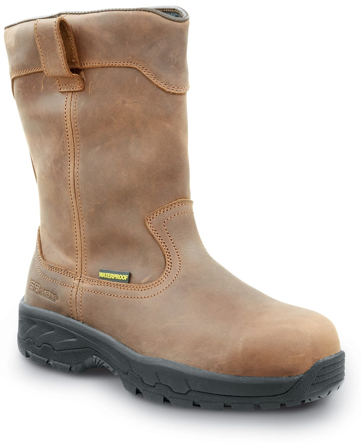 Unisex Brown MaxTRAX Composite Toe WP SRO Wellington 16.0 M by SR Max – 16, Rubber, Brown, Model Beaumont