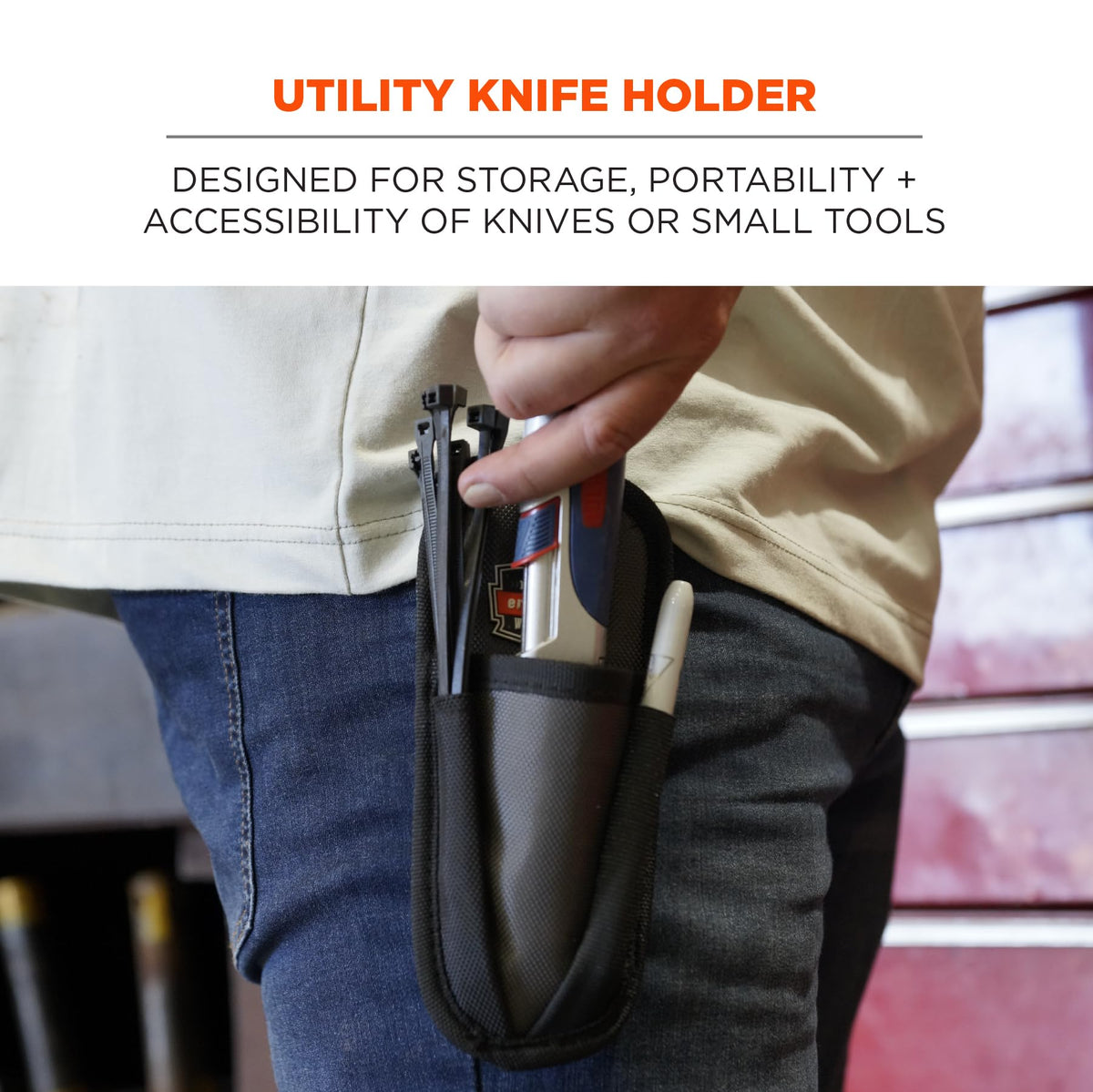 Arsenal 5567 Utility Knife Holder by Ergodyne – One Size, Polyester, Gray, Model 13667