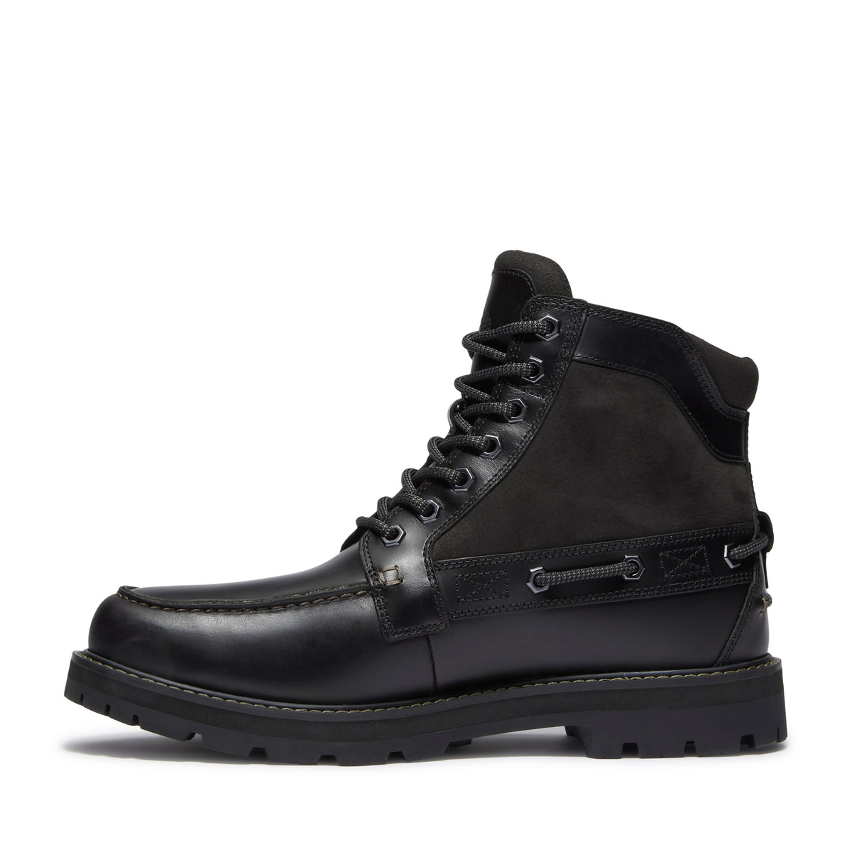 Men's Britton Road MID LACE UP BOOT by Timberland – 8.5, Leather, Black Full Grain