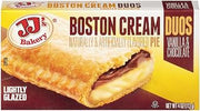 JJ's Bakery Lightly Glazed Boston Cream Duos Vanilla And Chocolate Pie, 4 Ounce