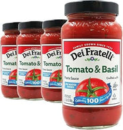 Dei Fratelli Tomato & Basil Pasta Sauce (24 oz. jars; 4 pack) - No Water Added - Never from Tomato Paste - 5th Generation Recipe