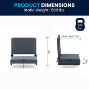 Grandstand Portable Stadium Seats for Bleachers or Benches by Flash Furniture – Set of 2, Textile, Dark Blue, Model 2-XU-STA-DKBL-GG